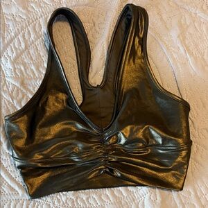 ALO Yoga Shimmering Gold Crop Top